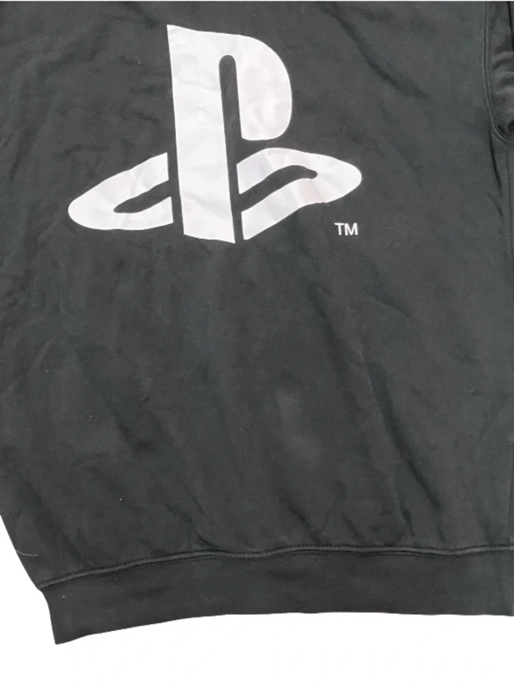 Playstation Hoodie Sweatshirt Youth 10-12 Sony X H&M Black Pullover Medium Logo